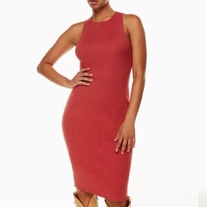 Aritzia Wilfred Moonstruck Dress in Rosy Red